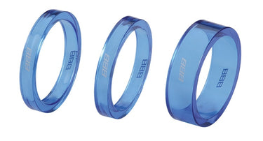 BBB Cycling TransSpace 1-1/8 2X 5mm 1X 10mm Blue Trans
